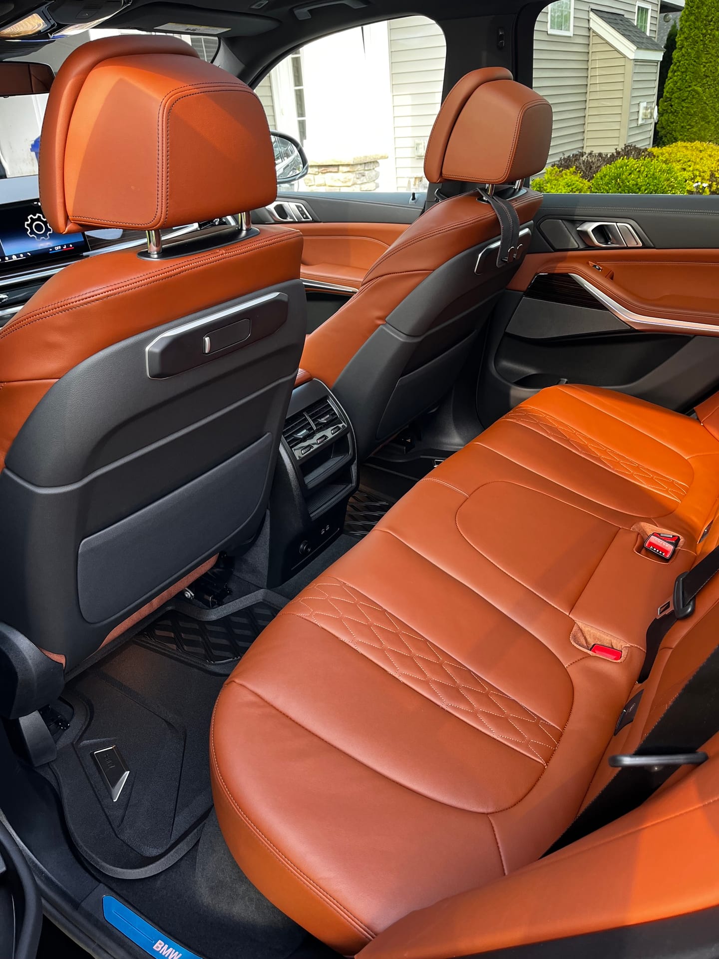 Freshly detailed cognac leather BMW interior
