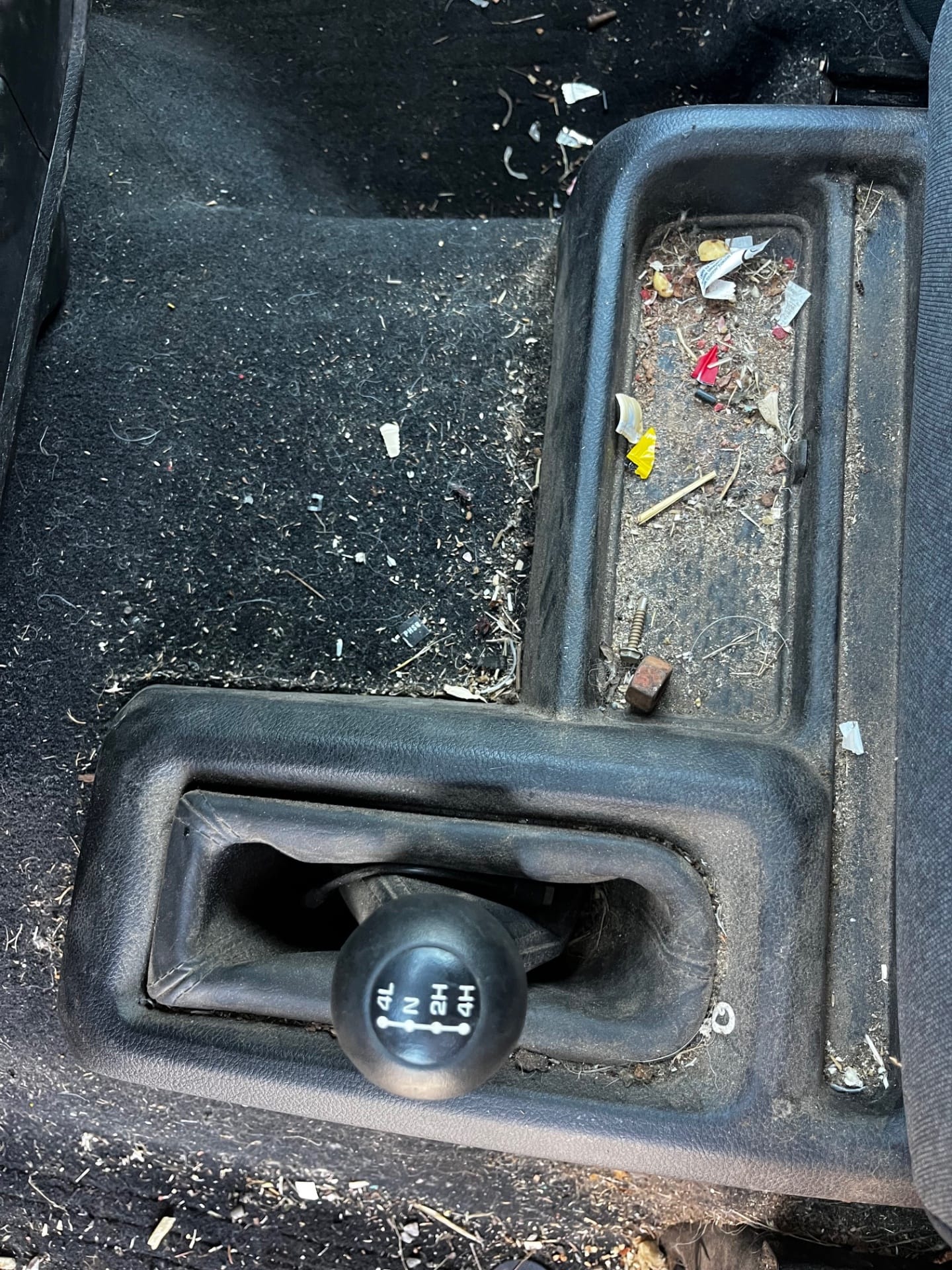 Center Console before detailing