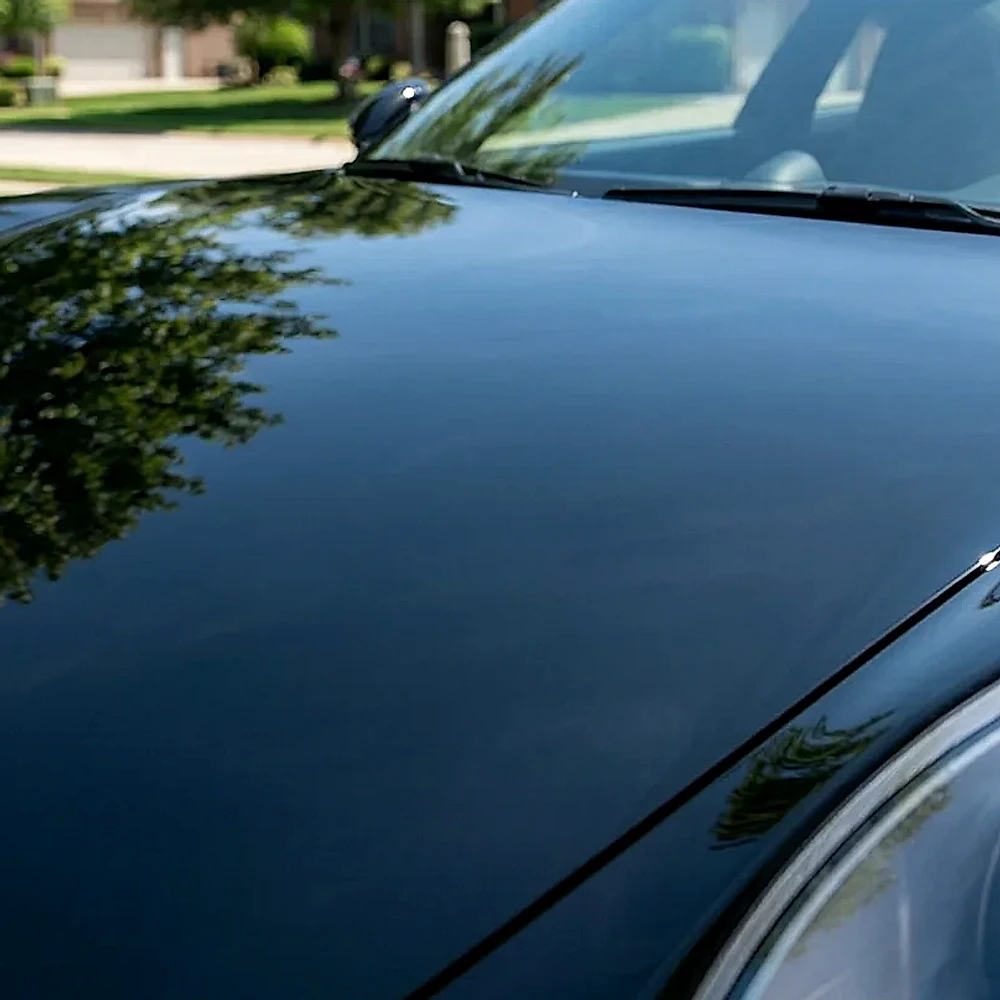 Swirled hood after detailing